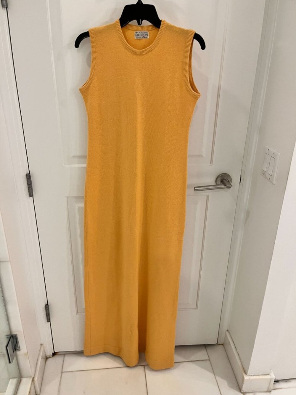 Vintage Dramatic‎ 70's Halston Cashmere Sleeveless Maxi Dress Scotland EUC
